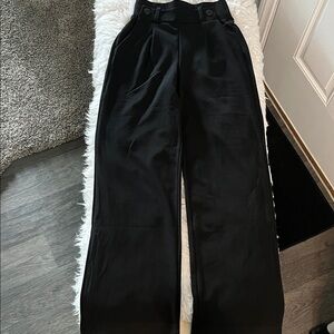 Elegant Black Wide Leg Women's Pants